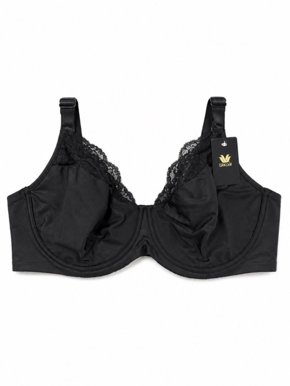 Wacoal 855257 Bra 40DD Black Lace Underwire Full Coverage NWT